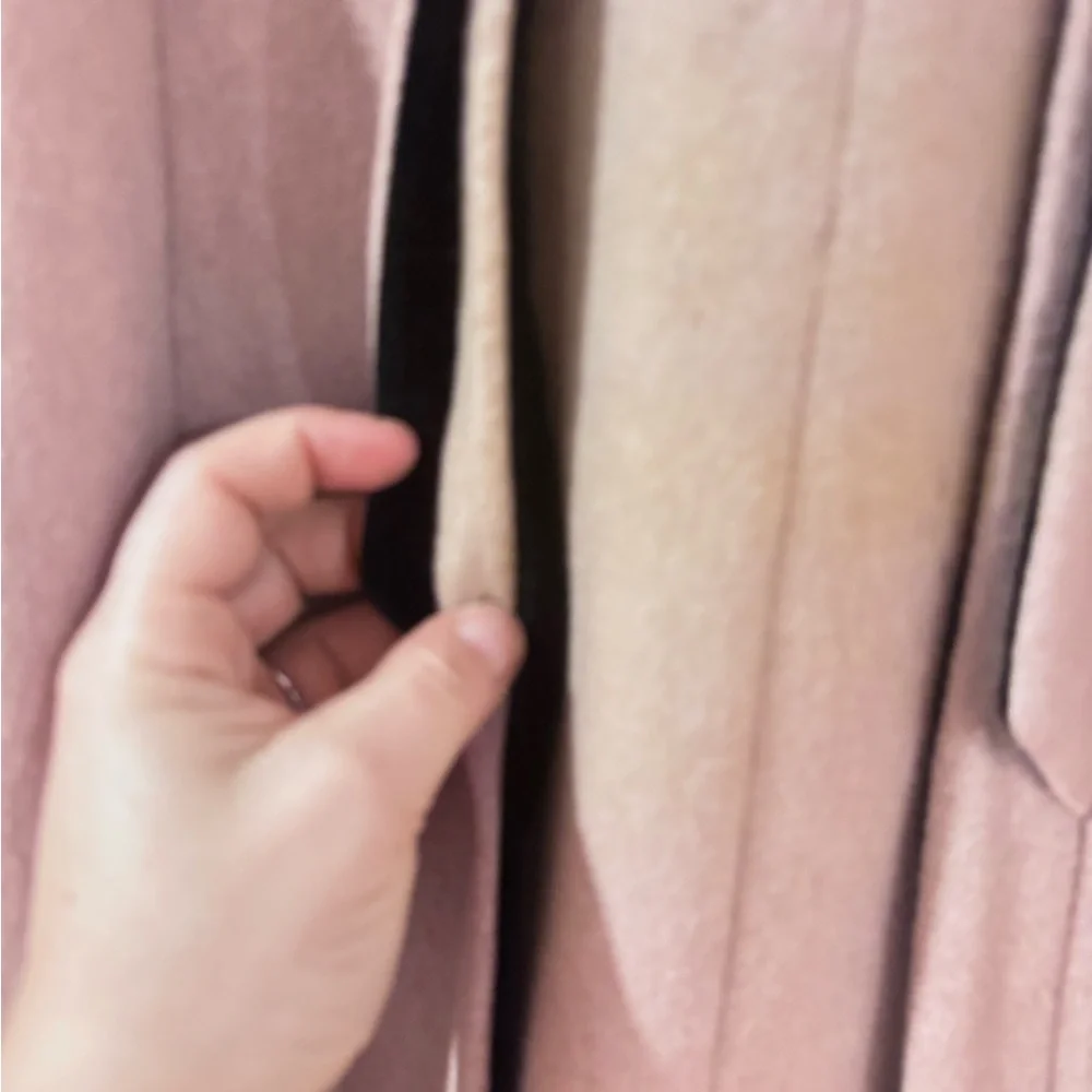 Elegant Tan Cashmere/Velvet Women's Dress Coat sz small - Picture 4 of 6